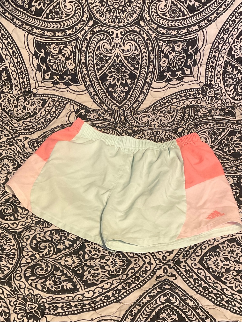 adidas Mint and Coral Athletic Running Shorts
